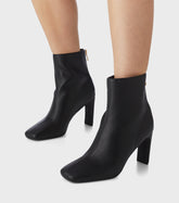 Steph Black Heeled Ankle Boot With Zip